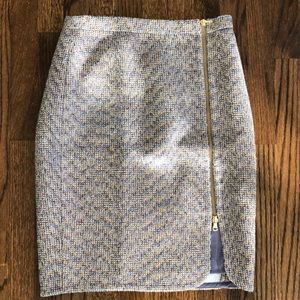 J. Crew metallic tweed zipper skirt
